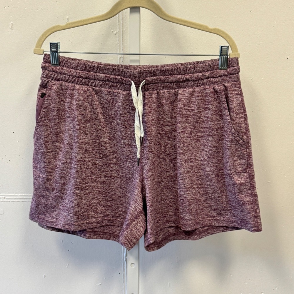 Pacific Trail Women's Athletic Shorts Maroon Heather Space Dye Pockets‎ Large